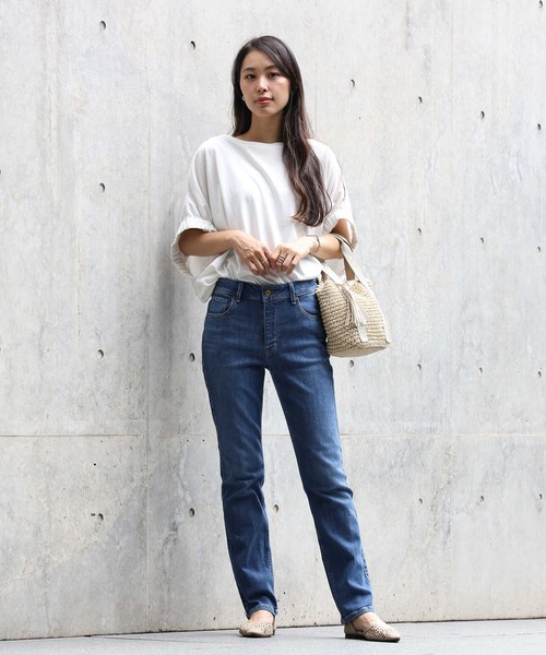Right-on（ライトオン）の「【Sweet Camel】コンフォートストレッチストレートパンツ（デニムパンツ・レディース・ダークインディゴブルー・XXS/M/L/XL/S/XS）」の4枚目の写真
