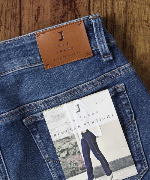 Right-on（ライトオン）の「【Sweet Camel】コンフォートストレッチストレートパンツ（デニムパンツ・レディース・ダークインディゴブルー・XXS/M/L/XL/S/XS）」の14枚目の写真