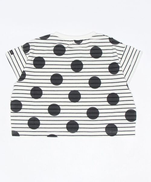quoti use fith（クゥオティ　ユース　フィス）の「ボーダー×ドットプリント 半袖 ワイドTシャツ（Tシャツ/カットソー・キッズ・ブルー/ブラック/レッド・120/100/130/80/90/110）」の4枚目の写真