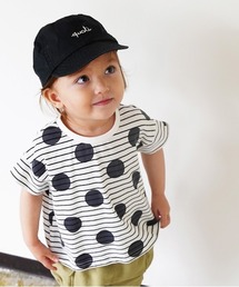 quoti use fith | ボーダー×ドットプリント 半袖 ワイドTシャツ(Tシャツ/カットソー)