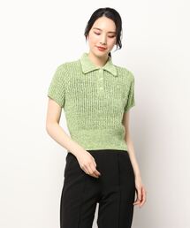 ADAM ET ROPE' | 【THE OPEN PRODUCT】HALF SLEEVE COMPACT KNIT TOPS(ニット/セーター)
