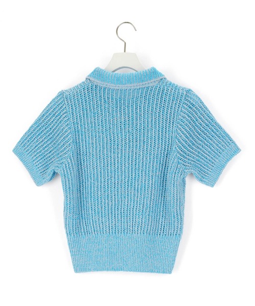 ADAM ET ROPE'（アダムエロペ）の「【THE OPEN PRODUCT】HALF SLEEVE COMPACT KNIT TOPS（ニット/セーター・レディース・サックスブルー/グリーン・1）」の6枚目の写真