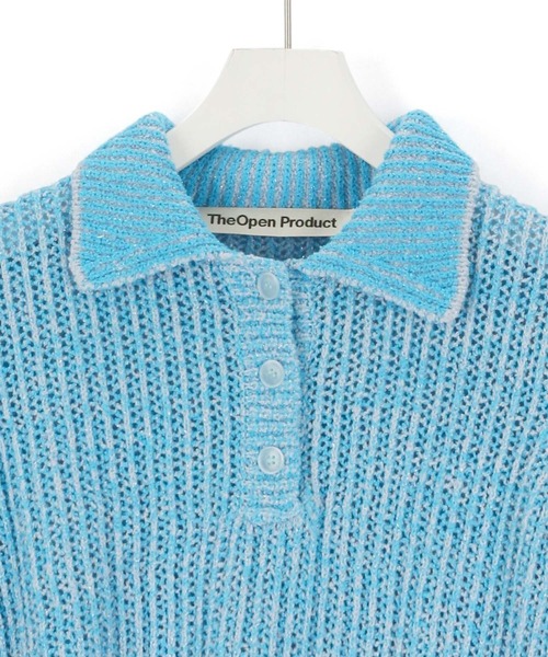 ADAM ET ROPE'（アダムエロペ）の「【THE OPEN PRODUCT】HALF SLEEVE COMPACT KNIT TOPS（ニット/セーター・レディース・サックスブルー/グリーン・1）」の7枚目の写真