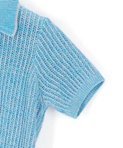 ADAM ET ROPE'（アダムエロペ）の「【THE OPEN PRODUCT】HALF SLEEVE COMPACT KNIT TOPS（ニット/セーター・レディース・サックスブルー/グリーン・1）」の8枚目の写真