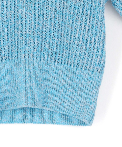 ADAM ET ROPE'（アダムエロペ）の「【THE OPEN PRODUCT】HALF SLEEVE COMPACT KNIT TOPS（ニット/セーター・レディース・サックスブルー/グリーン・1）」の9枚目の写真