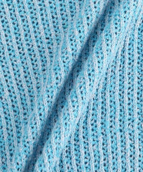 ADAM ET ROPE'（アダムエロペ）の「【THE OPEN PRODUCT】HALF SLEEVE COMPACT KNIT TOPS（ニット/セーター・レディース・サックスブルー/グリーン・1）」の12枚目の写真