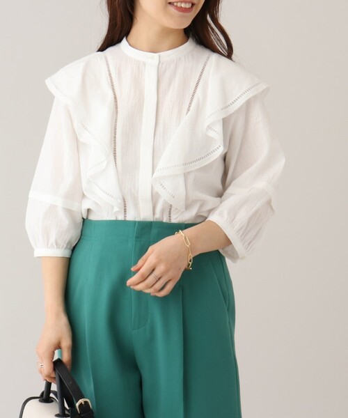 UNTITLED（アンタイトル）の「◆【STORY掲載】ブリーゼワッシャークロス ブラウス＜洗える＞（シャツ/ブラウス・レディース・ブラック/アイボリー・44/00/02/04/48）」の11枚目の写真