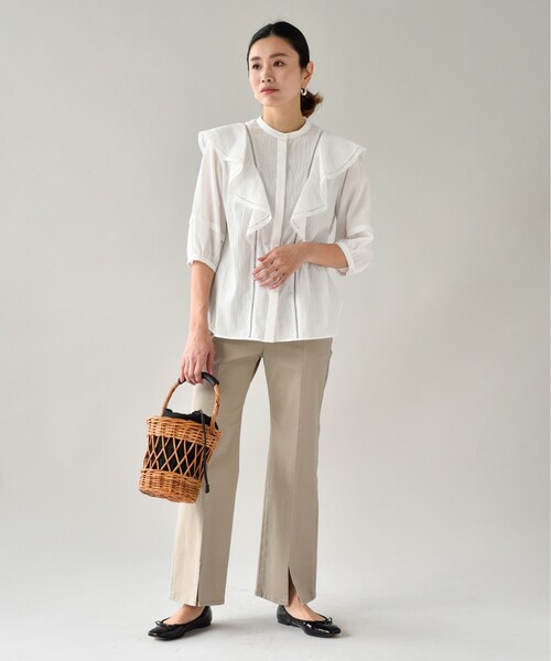 UNTITLED（アンタイトル）の「◆【STORY掲載】ブリーゼワッシャークロス ブラウス＜洗える＞（シャツ/ブラウス・レディース・ブラック/アイボリー・44/00/02/04/48）」の15枚目の写真