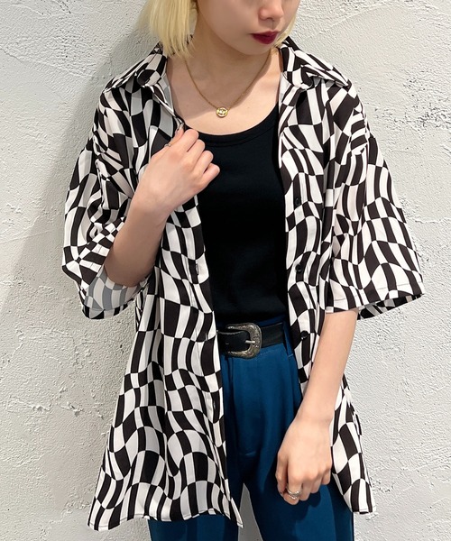 apres jour mignon(アプレジュールミニョン)の「チェッカーフラッグプリントシャツ【ZOZOTOWN限定アイテム】(シャツ/ブラウス・レディース・オフホワイト/ピンク/ブルー・X-LARGE/フリー)」の19枚目の写真