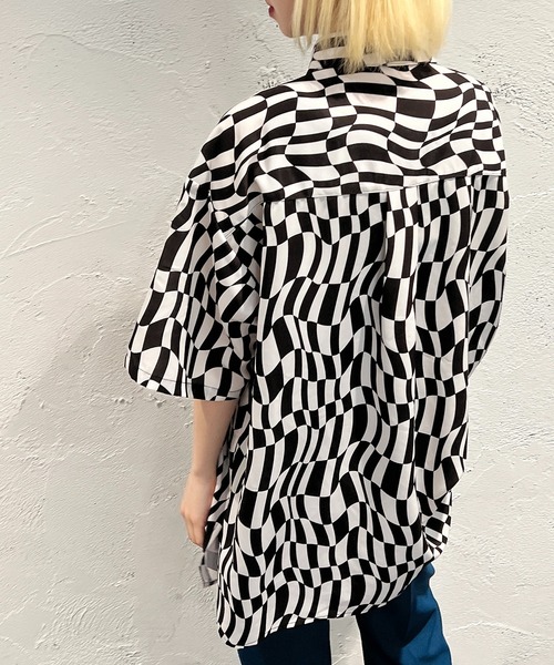 apres jour mignon(アプレジュールミニョン)の「チェッカーフラッグプリントシャツ【ZOZOTOWN限定アイテム】(シャツ/ブラウス・レディース・オフホワイト/ピンク/ブルー・X-LARGE/フリー)」の7枚目の写真