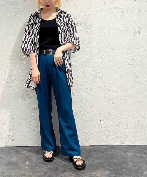 apres jour mignon(アプレジュールミニョン)の「チェッカーフラッグプリントシャツ【ZOZOTOWN限定アイテム】(シャツ/ブラウス・レディース・オフホワイト/ピンク/ブルー・X-LARGE/フリー)」の10枚目の写真