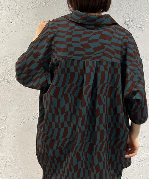apres jour mignon(アプレジュールミニョン)の「チェッカーフラッグプリントシャツ【ZOZOTOWN限定アイテム】(シャツ/ブラウス・レディース・オフホワイト/ピンク/ブルー・X-LARGE/フリー)」の11枚目の写真