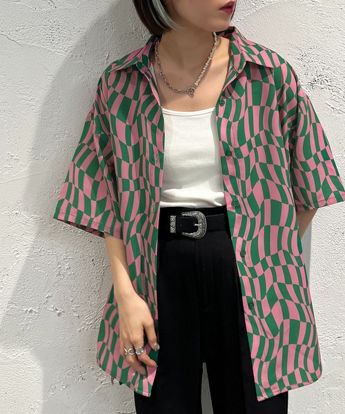 apres jour mignon(アプレジュールミニョン)の「チェッカーフラッグプリントシャツ【ZOZOTOWN限定アイテム】(シャツ/ブラウス・レディース・オフホワイト/ピンク/ブルー・X-LARGE/フリー)」の21枚目の写真