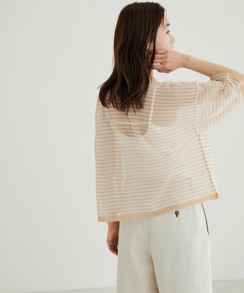 SALON adam et rope'（サロン アダム エ ロペ）の「【WEB限定】シアークルーネックT（Tシャツ/カットソー・レディース・ベージュ/ラベンダー/ベージュ系その他/ブラック・FREE）」の19枚目の写真