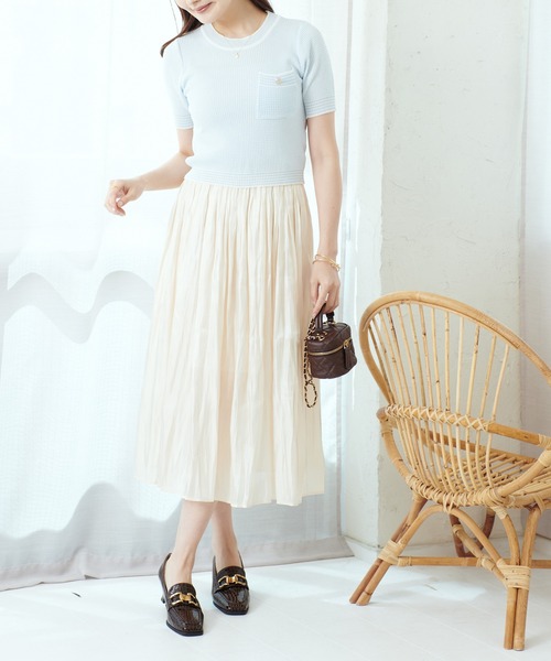 Lamoa（ラモア）の「Lamoa/レトロ ツイード 半袖トップス（Tシャツ/カットソー・レディース・レッド/ブルー/グリーン・FREE）」の18枚目の写真