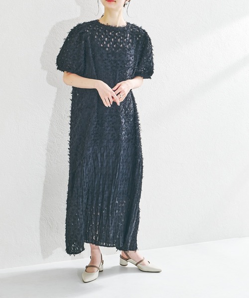 acro（アクロ）の「フェザージャガードドレスワンピース(インナーペチコート付き）/AC1409（ワンピース・レディース・ホワイト/ブラック・ﾌﾘ-）」の13枚目の写真