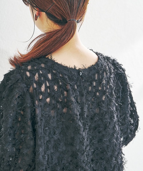 acro（アクロ）の「フェザージャガードドレスワンピース(インナーペチコート付き）/AC1409（ワンピース・レディース・ホワイト/ブラック・ﾌﾘ-）」の12枚目の写真