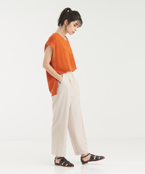 abahouse mavie（アバハウスマヴィ）の「強撚レーヨンナイロンニットベスト（ニット/セーター・レディース・アイボリー/ダークネイビー/ダークオレンジ・フリー）」の12枚目の写真