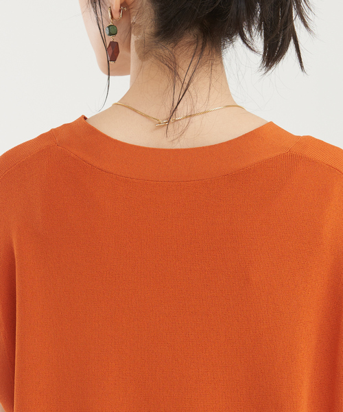 abahouse mavie（アバハウスマヴィ）の「強撚レーヨンナイロンニットベスト（ニット/セーター・レディース・アイボリー/ダークネイビー/ダークオレンジ・フリー）」の17枚目の写真