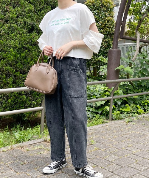 PairPair（ペアペア）の「肩あき刺繍ロゴTEE（Tシャツ/カットソー・レディース・ブラック/オフホワイト/ホワイト系その他・フリー）」の8枚目の写真