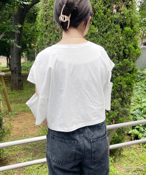 PairPair（ペアペア）の「肩あき刺繍ロゴTEE（Tシャツ/カットソー・レディース・ブラック/オフホワイト/ホワイト系その他・フリー）」の10枚目の写真