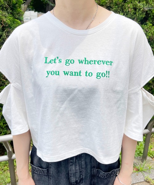 PairPair（ペアペア）の「肩あき刺繍ロゴTEE（Tシャツ/カットソー・レディース・ブラック/オフホワイト/ホワイト系その他・フリー）」の11枚目の写真