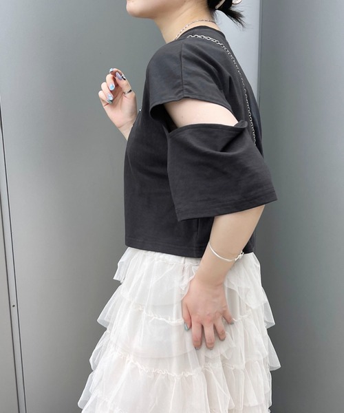 PairPair（ペアペア）の「肩あき刺繍ロゴTEE（Tシャツ/カットソー・レディース・ブラック/オフホワイト/ホワイト系その他・フリー）」の13枚目の写真