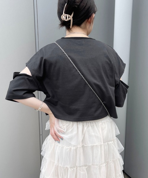 PairPair（ペアペア）の「肩あき刺繍ロゴTEE（Tシャツ/カットソー・レディース・ブラック/オフホワイト/ホワイト系その他・フリー）」の14枚目の写真