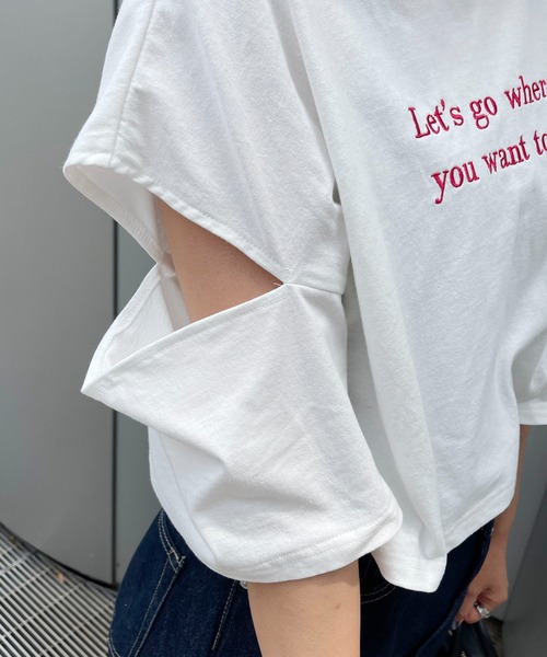 PairPair（ペアペア）の「肩あき刺繍ロゴTEE（Tシャツ/カットソー・レディース・ブラック/オフホワイト/ホワイト系その他・フリー）」の17枚目の写真