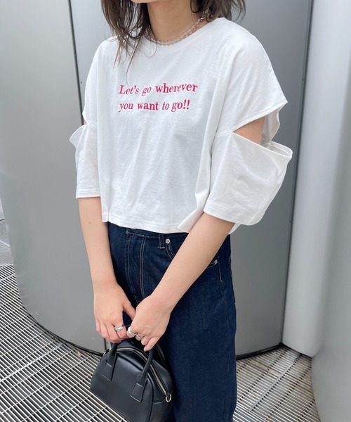 PairPair（ペアペア）の「肩あき刺繍ロゴTEE（Tシャツ/カットソー・レディース・ブラック/オフホワイト/ホワイト系その他・フリー）」の16枚目の写真