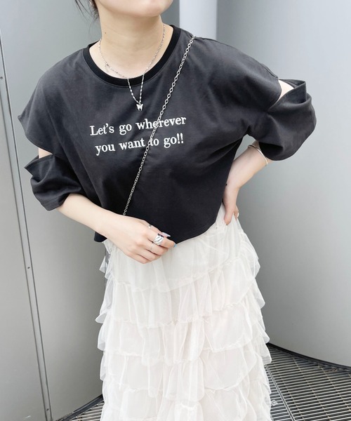 PairPair（ペアペア）の「肩あき刺繍ロゴTEE（Tシャツ/カットソー・レディース・ブラック/オフホワイト/ホワイト系その他・フリー）」の19枚目の写真
