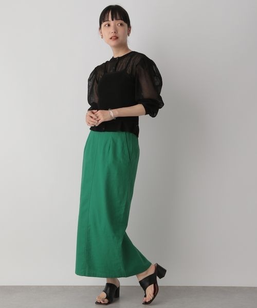 LOWRYS FARM（ローリーズファーム）の「シアーアンサンブルカーディガン　295307（アンサンブル・レディース・ブラック/ブラウン/グリーン・FREE）」の4枚目の写真
