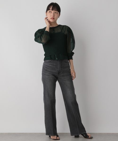 LOWRYS FARM（ローリーズファーム）の「シアーアンサンブルカーディガン　295307（アンサンブル・レディース・ブラック/ブラウン/グリーン・FREE）」の16枚目の写真