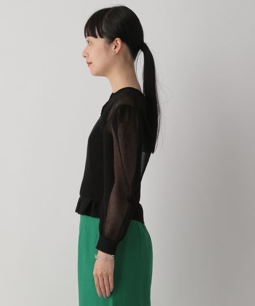 LOWRYS FARM（ローリーズファーム）の「シアーアンサンブルカーディガン　295307（アンサンブル・レディース・ブラック/ブラウン/グリーン・FREE）」の5枚目の写真