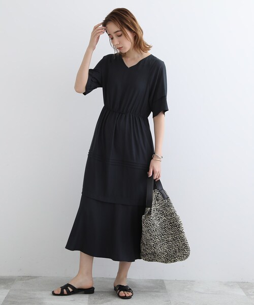 INDIVI 【洗える】ウエストタック デザイン ワンピース INDIVI（インディヴィ）の「◇【洗える】ウエストタックデザイン