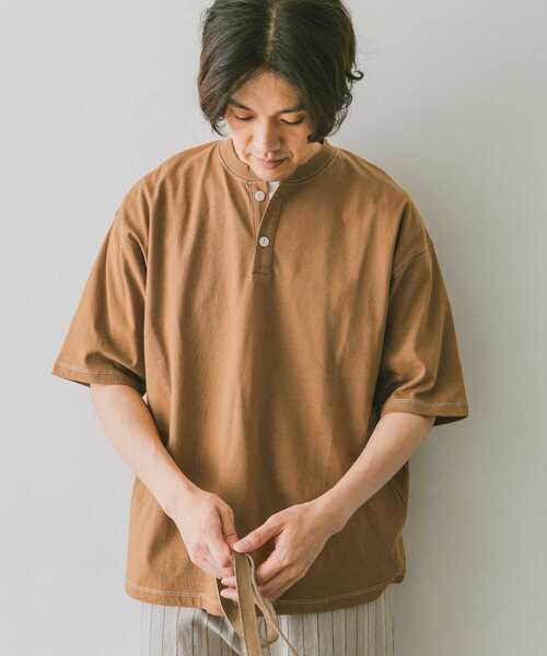 URBAN RESEARCH DOORS(アーバンリサーチドアーズ)の「配色ヘンリーネックTシャツ(Tシャツ/カットソー・メンズ・チャコールグレー/ホワイト/オリーブ/ブラウン系その他・MEDIUM/LARGE)」の17枚目の写真