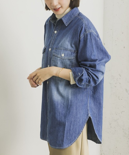 URBAN RESEARCH（アーバンリサーチ）の「インディゴデニムシャツ（シャツ/ブラウス・レディース・インディゴブルー・38/36）」の8枚目の写真