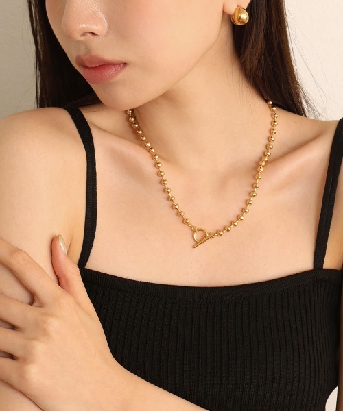 CEMONEMO（セモネモ）の「【金属アレルギー対応】 2way ボールチェーン マンテル ネックレス / サージカルステンレス（ネックレス・レディース・ゴールド/シルバー・FREE）」の14枚目の写真