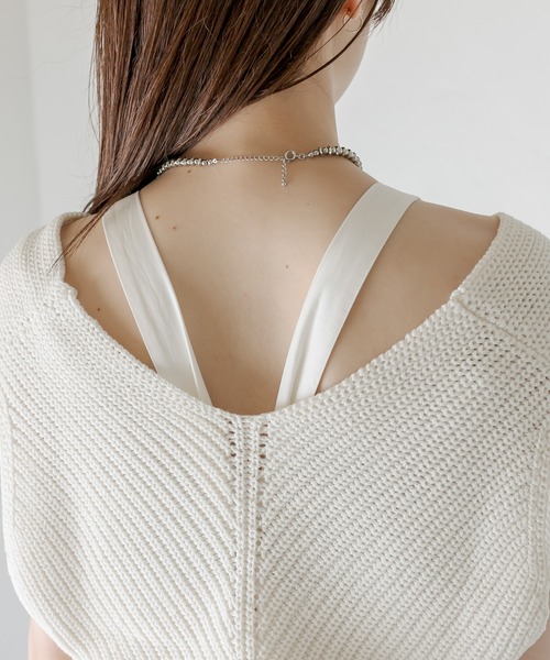 mystic（ミスティック）の「ニットベストアメスリワンピースSET（ワンピース・レディース・ブラック/ベージュ/オフホワイト・1/2）」の19枚目の写真