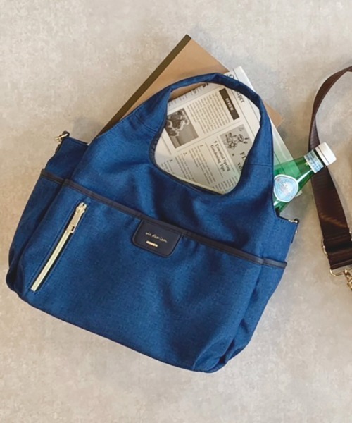 Via Demizon(ビアデミゾン)の「撥水ナイロン2WAY12ポケットトート(トートバッグ・レディース・ブラック/ベージュ/ネイビー/グレー・フリー)」の4枚目の写真