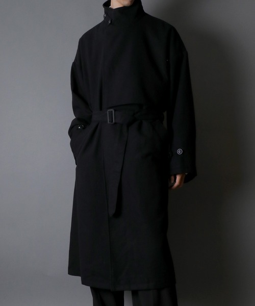 SITRY（シトリー）の「SITRY over size wool stand long coat/別注 オーバーサイズ ウール スタンド ロングコート/レディース メンズ（トレンチコート・メンズ・ブラウン系その他/ブラック/グレイッシュベージュ/グレー系その他・M/L）」の19枚目の写真