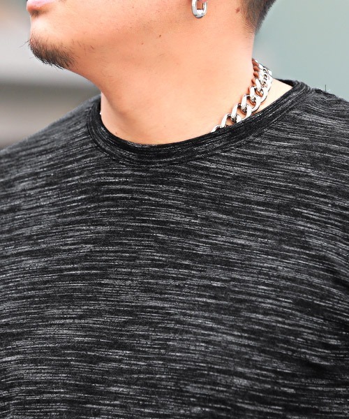 LUXSTYLE(ラグスタイル)の「天竺MIX杢クルーネックTシャツ(Tシャツ/カットソー・メンズ・ホワイト/ネイビー/ワイン/チャコール・L/XL/M)」の15枚目の写真