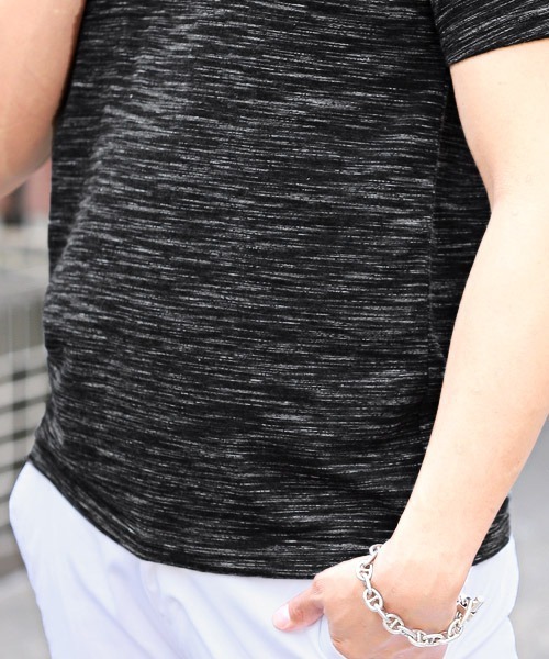 LUXSTYLE(ラグスタイル)の「天竺MIX杢クルーネックTシャツ(Tシャツ/カットソー・メンズ・ホワイト/ネイビー/ワイン/チャコール・L/XL/M)」の17枚目の写真