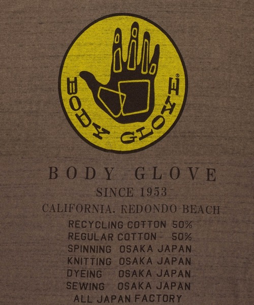 Body Glove(ボディグローブ)の「【BODY GLOVE】ボディグローブ リサイクルコットン パイルTシャツ〔日本製〕(Tシャツ/カットソー・メンズ・ネイビー/ブラウン/オートミール・MEDIUM/LARGE/FREE)」の4枚目の写真