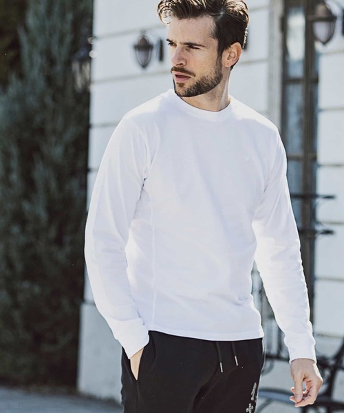 1PIU1UGUALE3  RELAX （ウノピゥウノウグァーレトレ リラックス）の「1PIU1UGUALE3 RELAX(ウノピゥウノウグァーレトレ リラックス)レインボーカラー ロゴ刺繍 クルーネック 長袖Tシャツ（Tシャツ/カットソー・メンズ・ホワイト/ブラック・S/M/L/XL/XXL）」の15枚目の写真