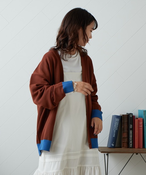 CIAOPANIC TYPY（チャオパニックティピー）の「ドライタッチメッシュVネックカーディガン（カーディガン/ボレロ・メンズ・ブラック/ブラウン/ブルー/グリーン・M/L）」の11枚目の写真