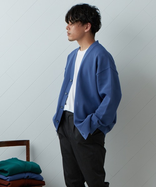 CIAOPANIC TYPY（チャオパニックティピー）の「ドライタッチメッシュVネックカーディガン（カーディガン/ボレロ・メンズ・ブラック/ブラウン/ブルー/グリーン・M/L）」の12枚目の写真