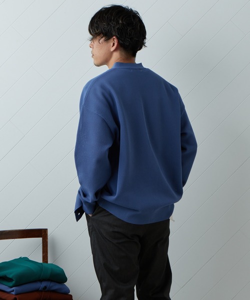 CIAOPANIC TYPY（チャオパニックティピー）の「ドライタッチメッシュVネックカーディガン（カーディガン/ボレロ・メンズ・ブラック/ブラウン/ブルー/グリーン・M/L）」の17枚目の写真