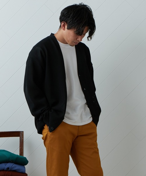 CIAOPANIC TYPY（チャオパニックティピー）の「ドライタッチメッシュVネックカーディガン（カーディガン/ボレロ・メンズ・ブラック/ブラウン/ブルー/グリーン・M/L）」の22枚目の写真