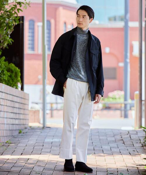 green label relaxing(グリーンレーベルリラクシング)の「コットン/ポリウレタン デニムライク 2プリーツ スラックス(スラックス・メンズ・オフホワイト/ネイビー・S/M/L/XL)」の3枚目の写真
